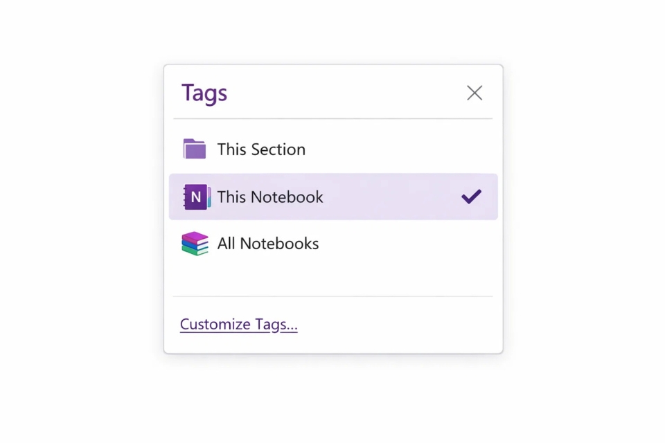 Cách thực hiện tìm kiếm theo thẻ (Tags) OneNote 2021 13