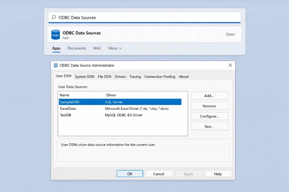 Hướng dẫn kết nối ODBC với SQL Server Access 365 11