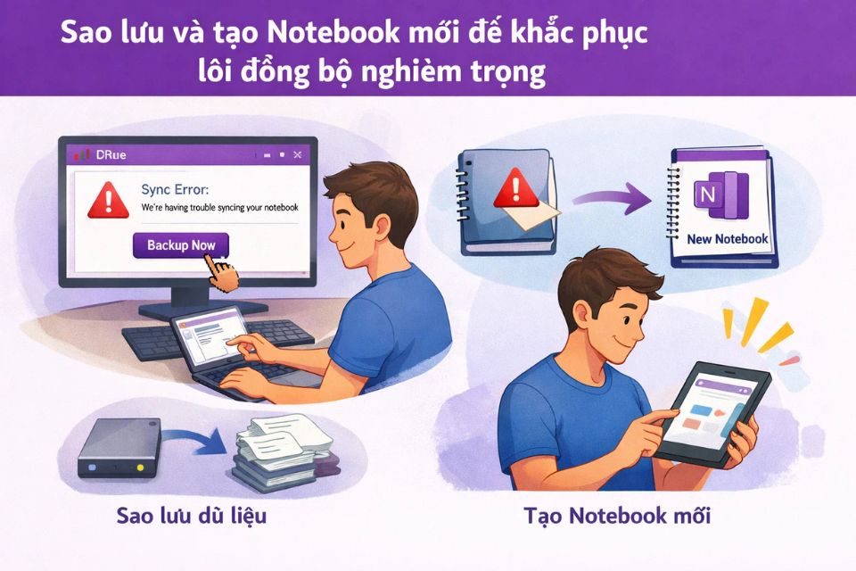 Lỗi đồng bộ OneNote bị xung đột OneNote 2010 12