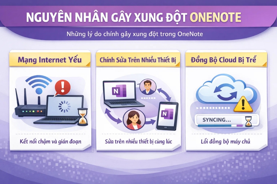 Lỗi đồng bộ OneNote bị xung đột OneNote 365 8