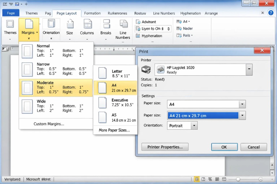 Sửa lỗi in bị lệch lề Office 2010 15