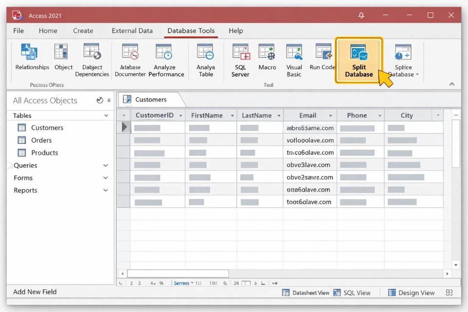 Cách thực hiện Split Database front‑end/back‑end Access 2021 12 Cách thực hiện Split Database front‑end/back‑end Access 2021 12