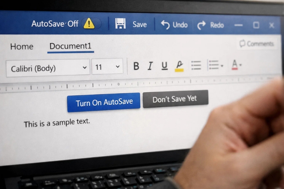 Cách bật/tắt AutoSave Office 365 10