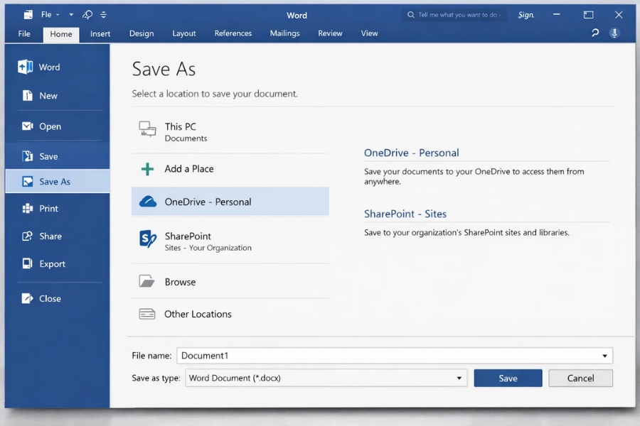 Cách chia sẻ file qua OneDrive/SharePoint trong Office 2016 (Hướng dẫn chi tiết, dễ hiểu) 5
