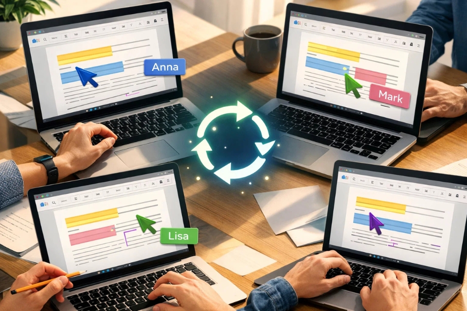 Cách đồng biên tập (co‑authoring) thời gian thực Office 2016 7