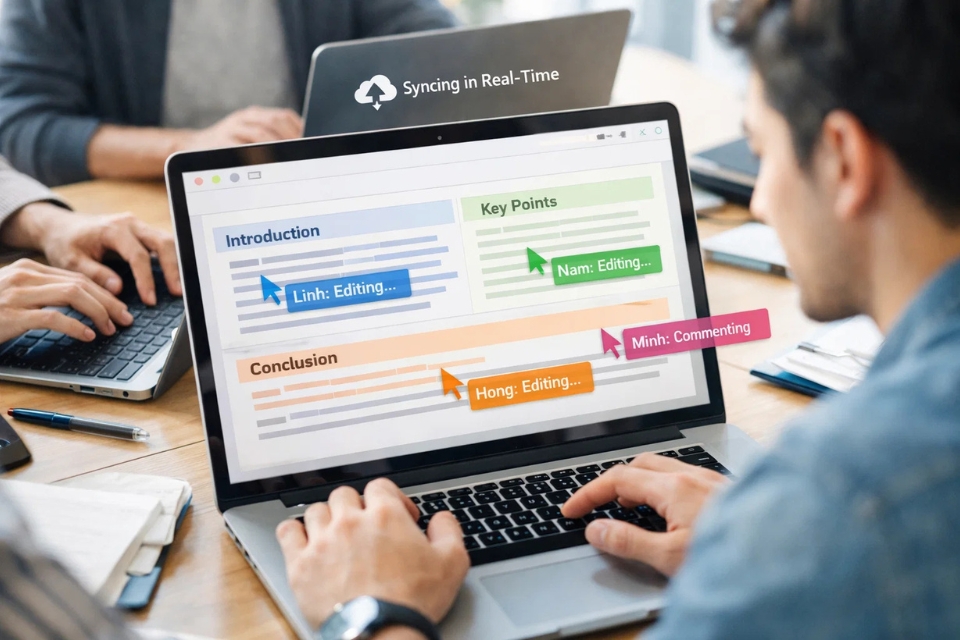 Cách đồng biên tập (co‑authoring) thời gian thực Office 2019 7