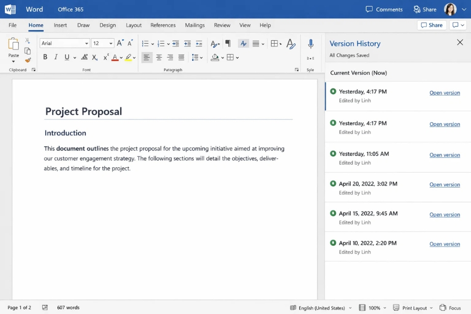 Cách khôi phục phiên bản (Version History) Office 365 9 Cách khôi phục phiên bản (Version History) Office 365 9