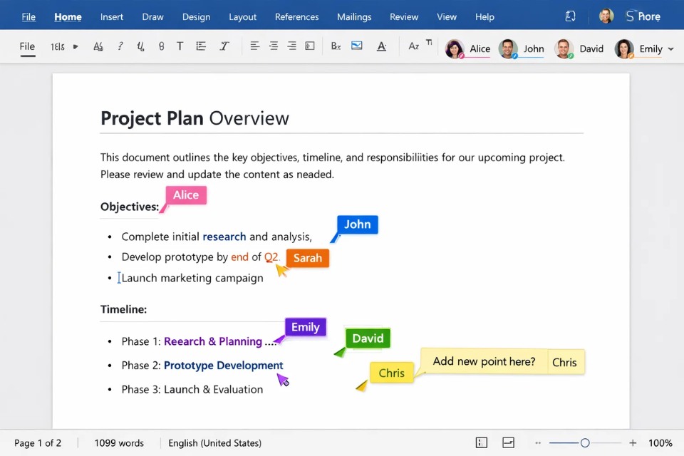 Cách sử dụng đồng biên tập (co-authoring) thời gian thực Office 365 6 Cách sử dụng đồng biên tập (co-authoring) thời gian thực Office 365 6