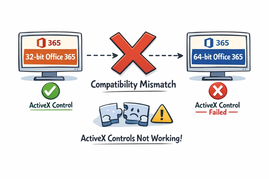 Lỗi ActiveX 32-bit64-bit Trong Office 365