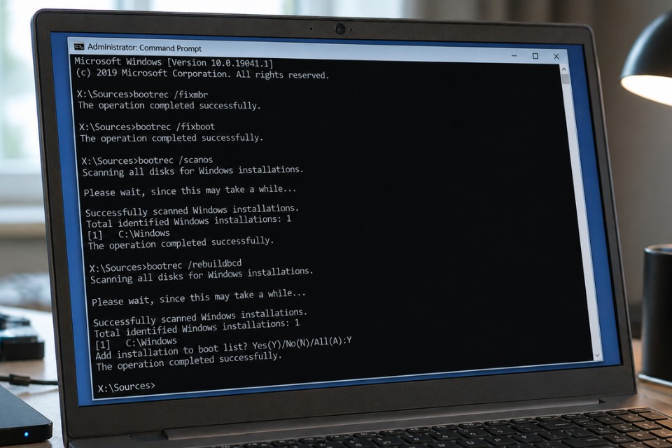 “No Bootable Device” trên Windows 10 5