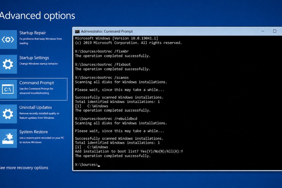 “No Bootable Device” trên Windows 11 5