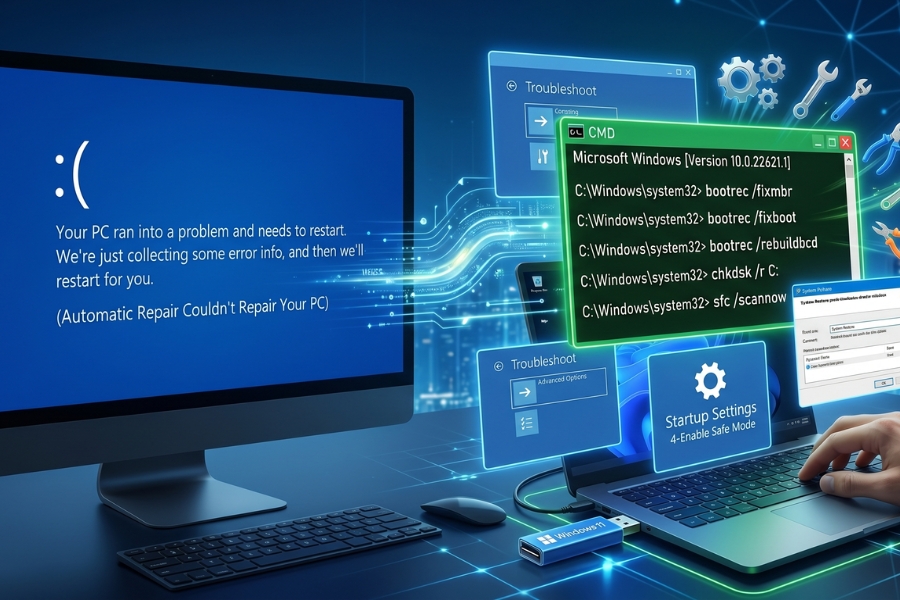 Sửa Lỗi Automatic Repair Couldn'T Repair Your PC Windows 11