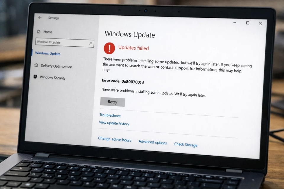Sửa lỗi 0x8007000d Windows 10 6