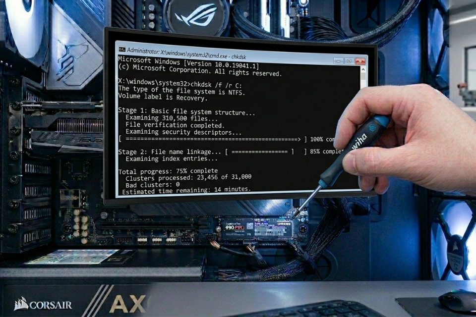 Sửa lỗi Preparing Automatic Repair loop Windows 10 8