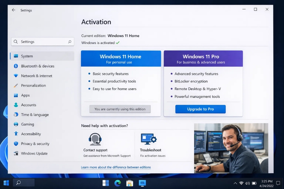 Sửa lỗi không thể kích hoạt Windows 11 8