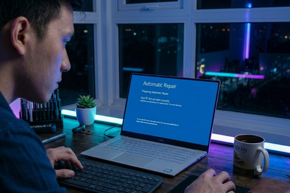 Sửa lỗi máy treo logo Windows 10 7