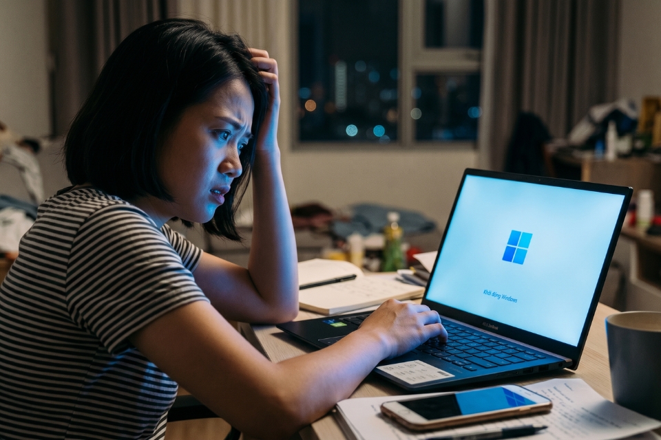 Sửa lỗi máy treo logo Windows 11 7