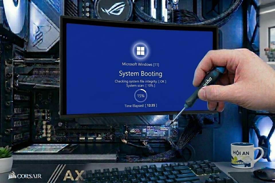 Sửa lỗi máy treo logo Windows 11 8