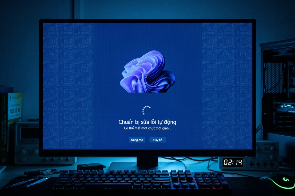 Sửa lỗi máy treo logo Windows 11 10