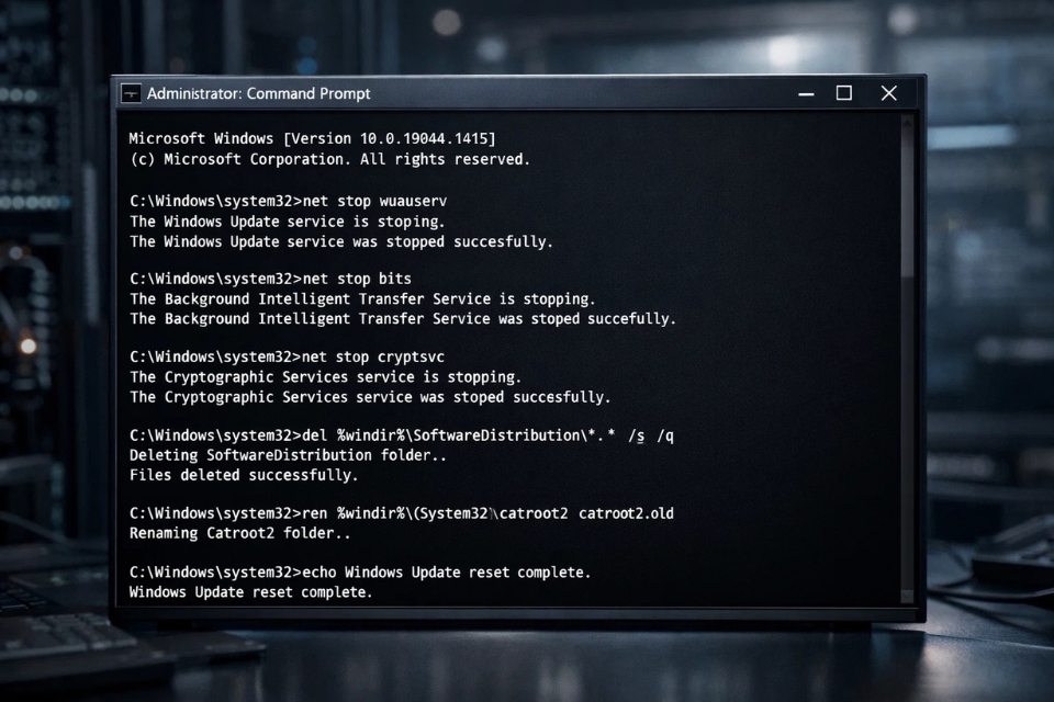 Sửa lỗi undoing changes Windows 11 12
