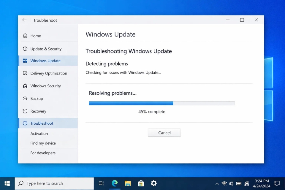 Sửa lỗi we couldn't complete the updates Windows 10 11