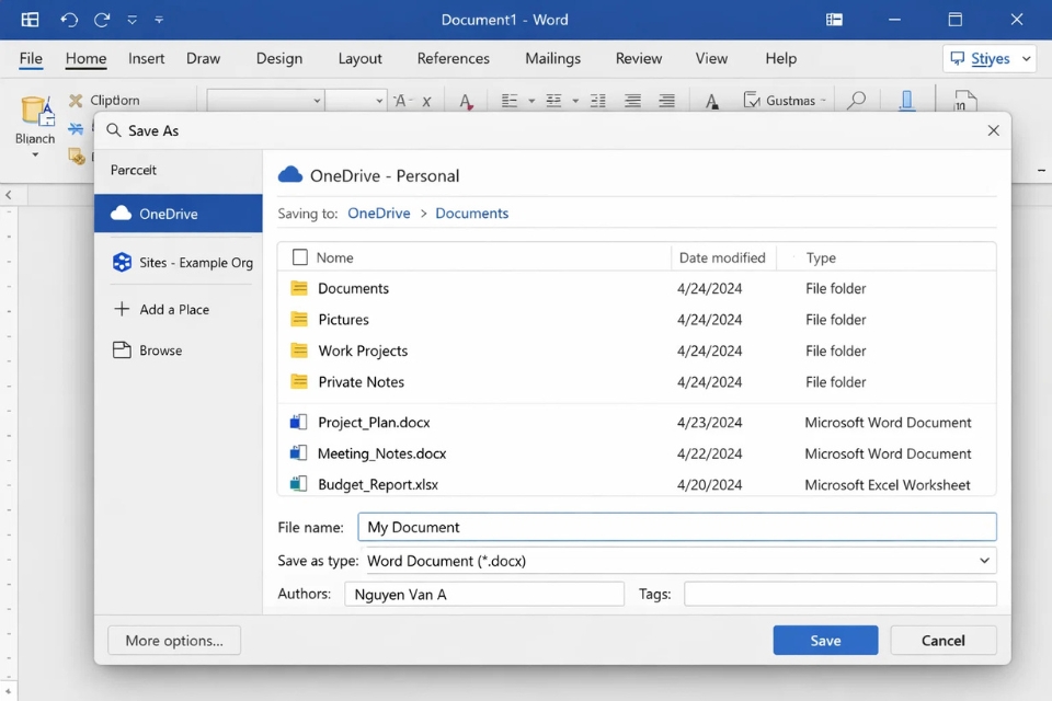 Cách chia sẻ file qua OneDrive/SharePoint Office 2021 8