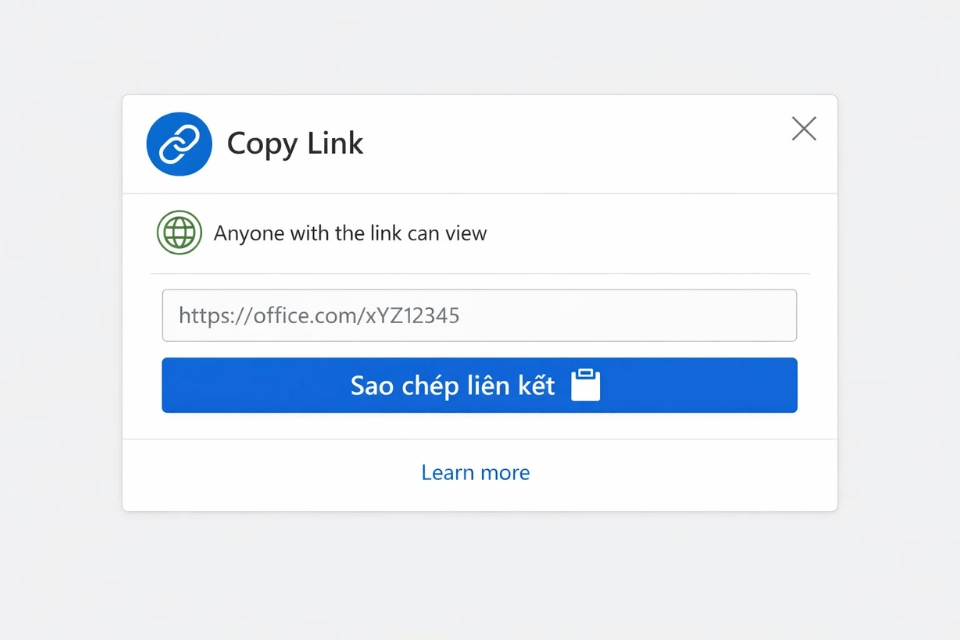 Cách chia sẻ file qua OneDrive/SharePoint Office 2021 9