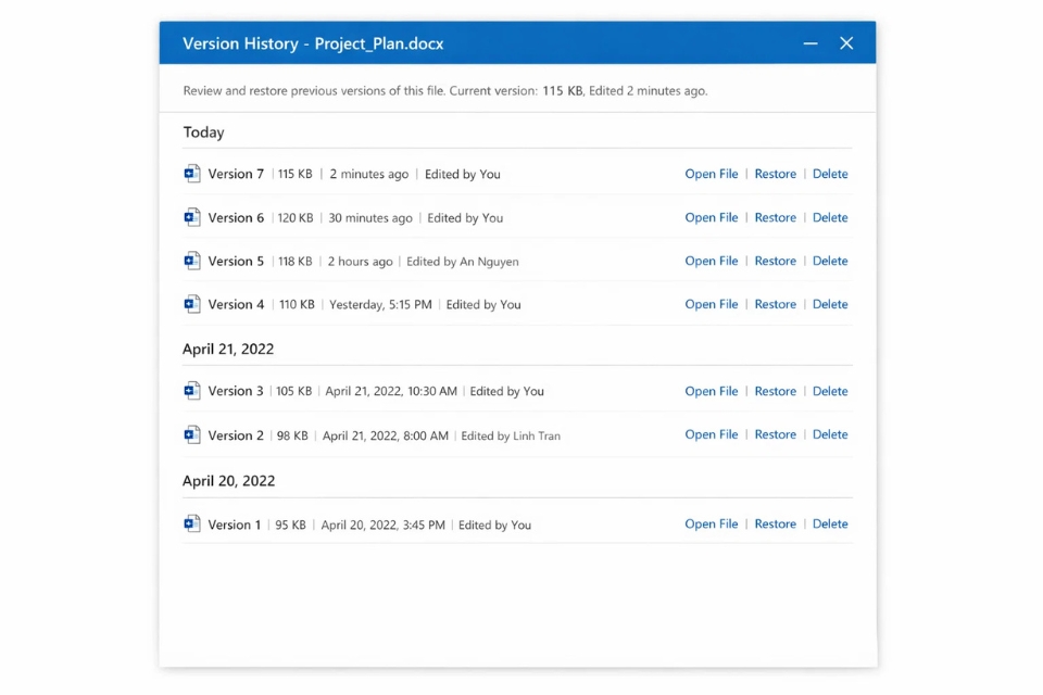 Cách chia sẻ file qua OneDrive/SharePoint Office 2021 11