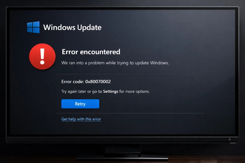 Sửa lỗi 0x80070002 Windows 11 8