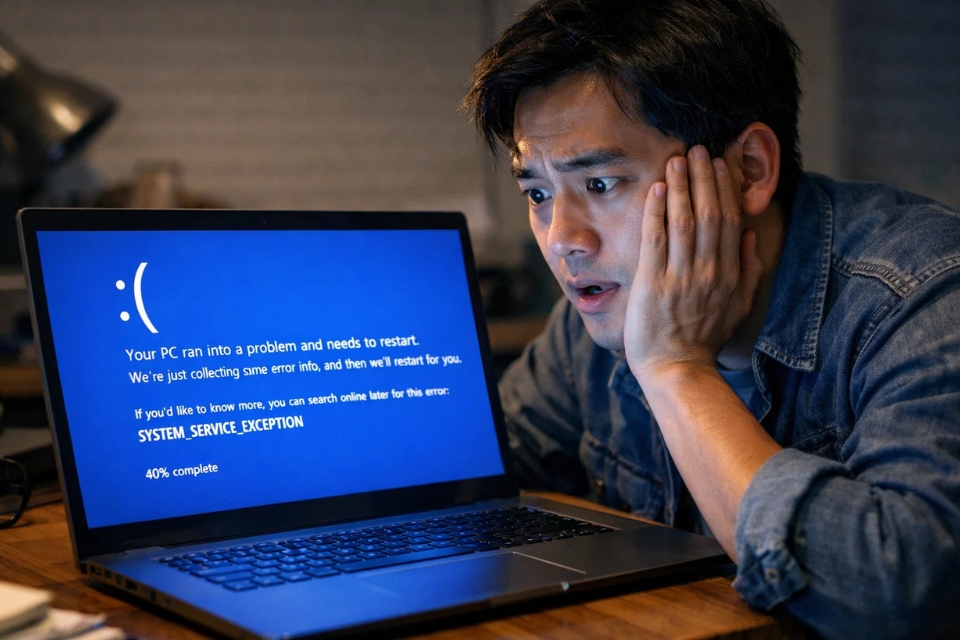 Sửa lỗi SYSTEM_SERVICE_EXCEPTION Windows 11 7