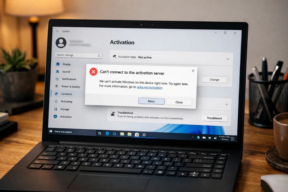 Sửa lỗi không kết nối được máy chủ kích hoạt Windows 11 6