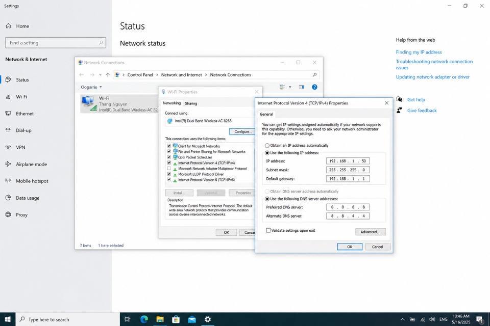 Sửa lỗi DNS_PROBE_FINISHED_BAD_CONFIG Windows 10 7