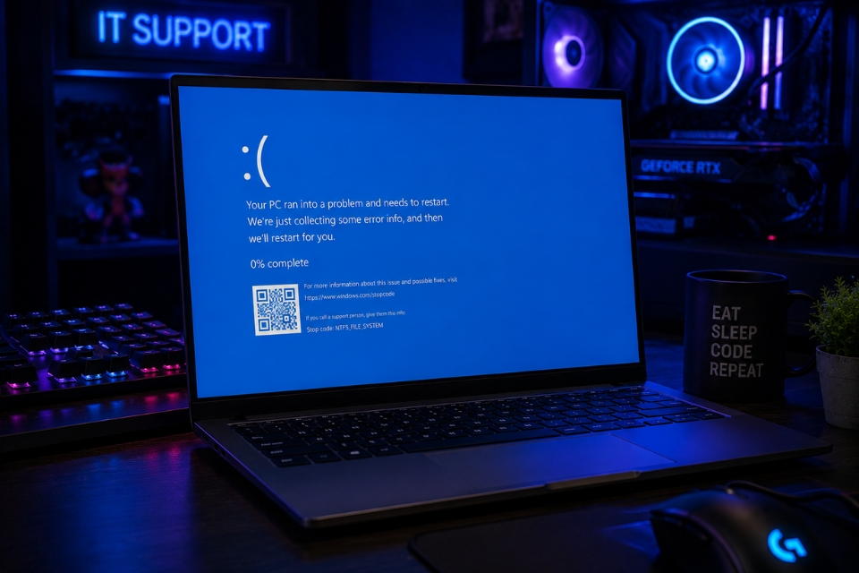 Sửa lỗi NTFS_FILE_SYSTEM Windows 10 7