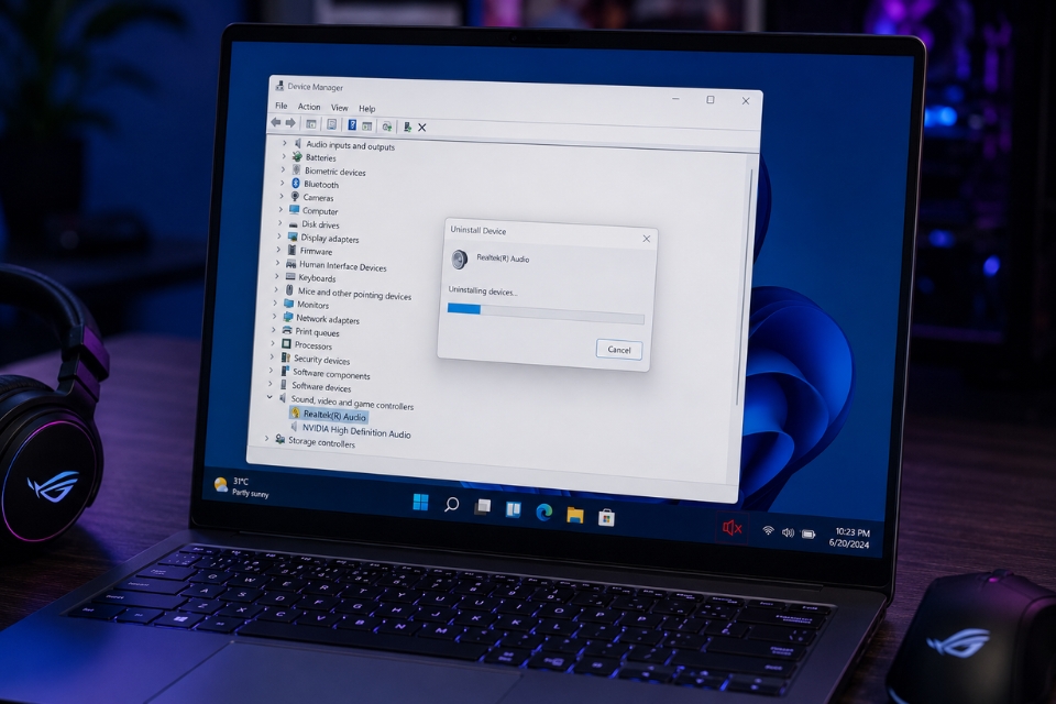 Sửa lỗi Realtek audio không hoạt động Windows 11 8