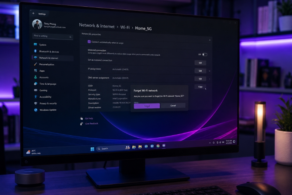 Sửa lỗi Wi‑Fi bị rớt liên tục Windows 11 8