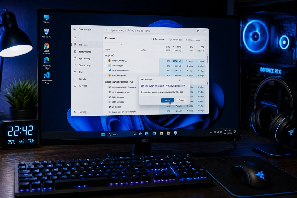 Sửa lỗi explorer.exe class not registered Windows 11 12