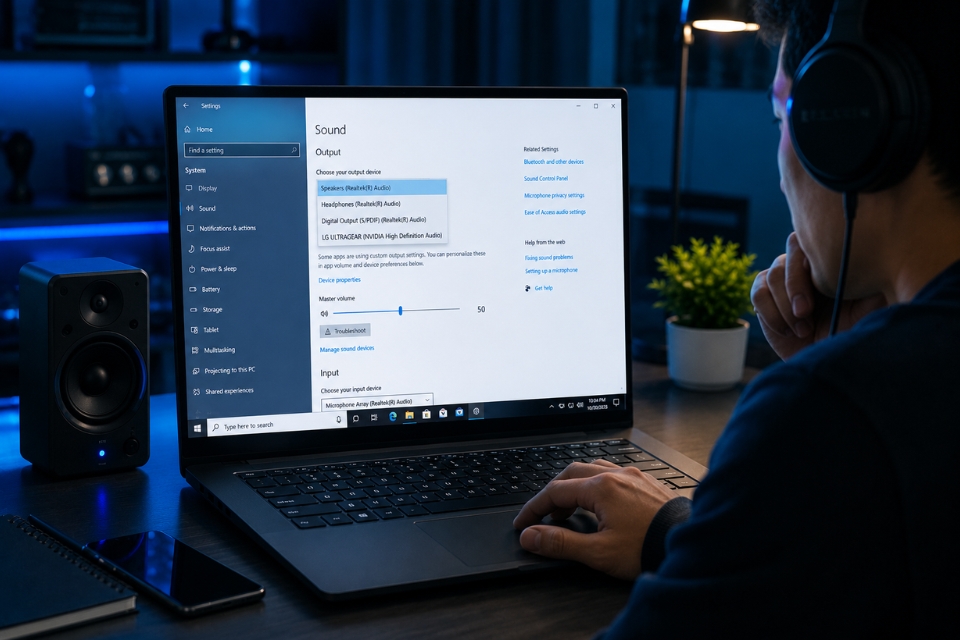 Sửa lỗi không có âm thanh Windows 10 8