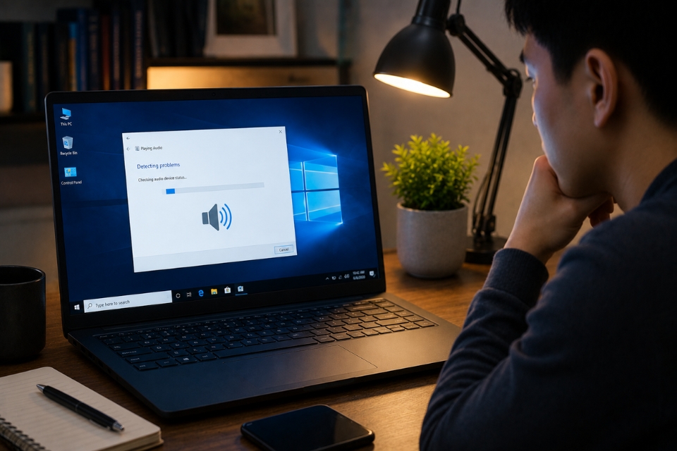 Sửa lỗi không có âm thanh Windows 10 9