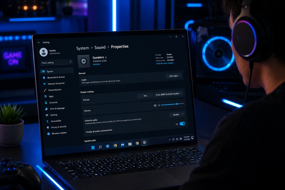 Sửa lỗi không có âm thanh Windows 11 10