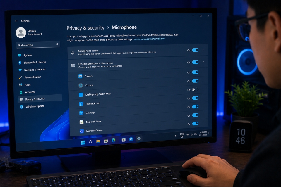 Sửa lỗi micro không nhận Windows 11 8