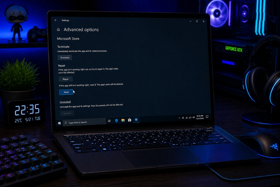 Sửa lỗi wsreset không hoạt động Windows 10 10