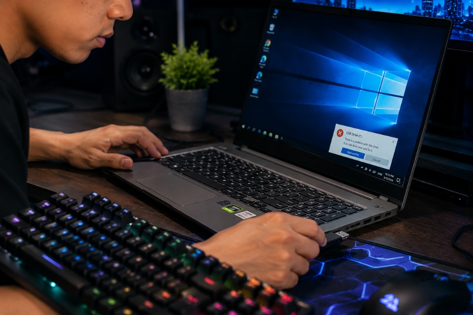 Sửa lỗi The file or directory is corrupted and unreadable Windows 10 7