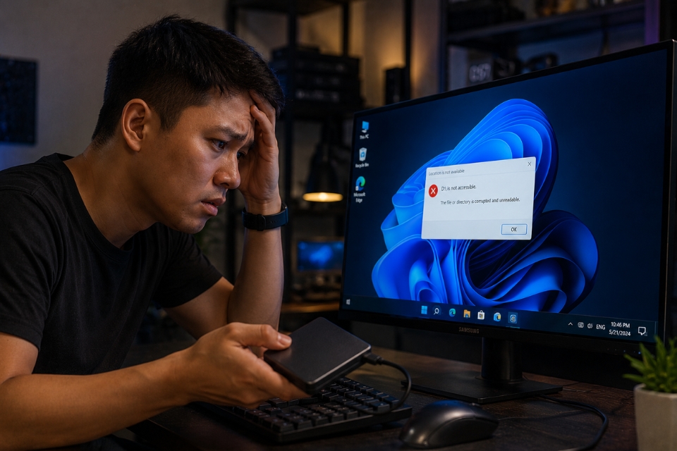 Sửa lỗi The file or directory is corrupted and unreadable Windows 11 6