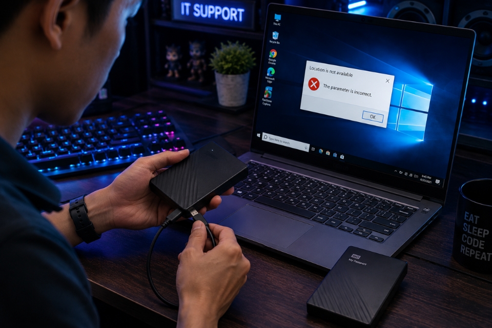 Sửa lỗi The parameter is incorrect Windows 10 7