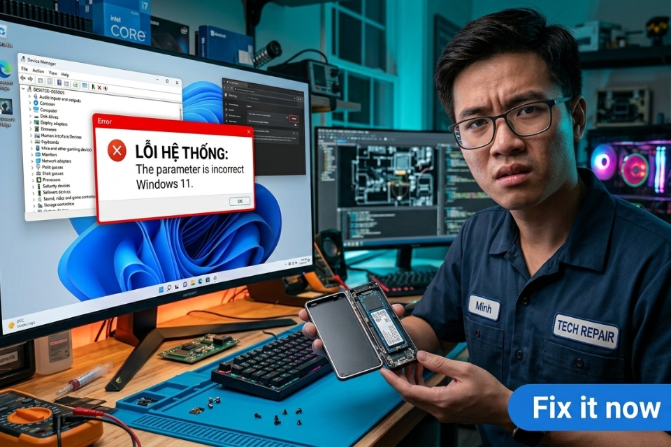 Sửa lỗi The parameter is incorrect Windows 11 10