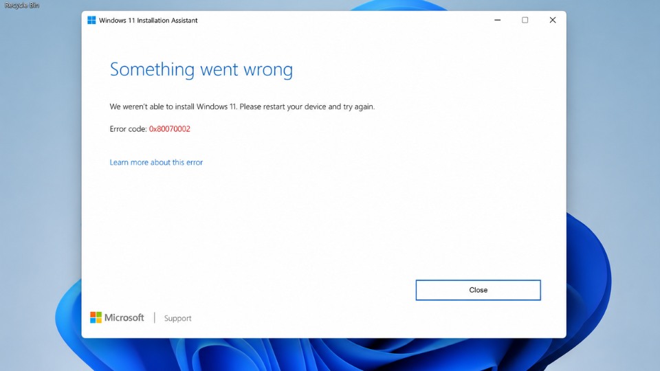 Hướng dẫn chi tiết sửa lỗi 0x80070002 khi dùng Windows 11 Installation Assistant trên Windows 10 4