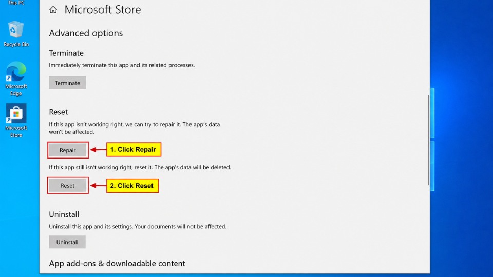 Hướng dẫn chi tiết sửa lỗi Microsoft Store không tải được trên Windows 10 4