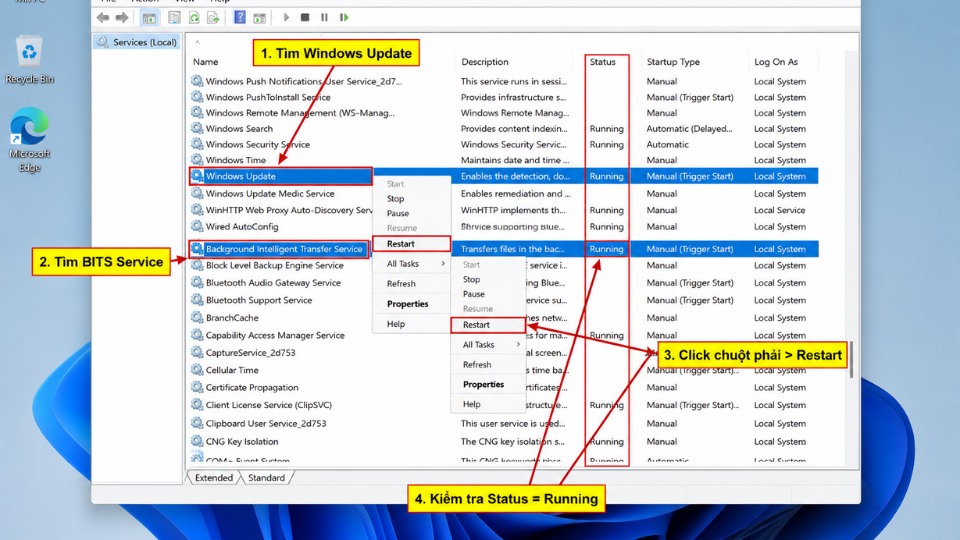 Hướng dẫn chi tiết sửa lỗi Windows Update 0x80070020 trên Windows 11 4
