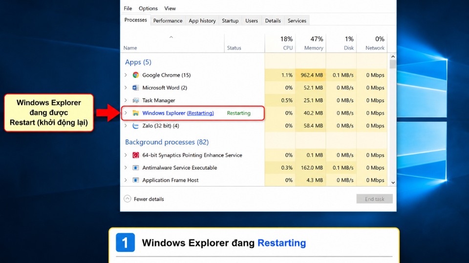 Hướng dẫn chi tiết sửa lỗi explorer.exe bị crash trên Windows 10 5