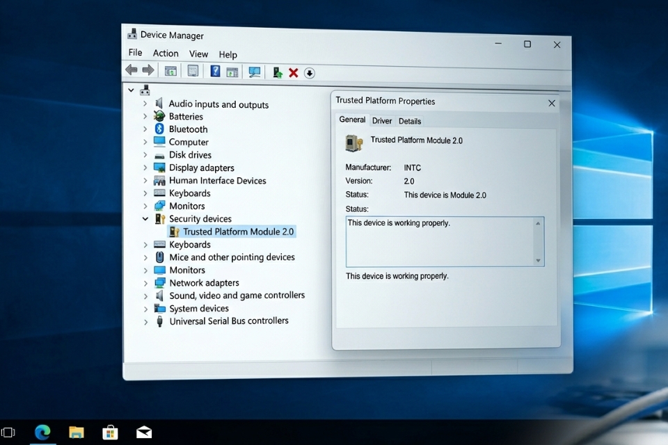 Sửa lỗi TPM 2.0 is a requirement Windows 10 8